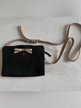 Kate Spade Black Leather Bow Crossbody Bag